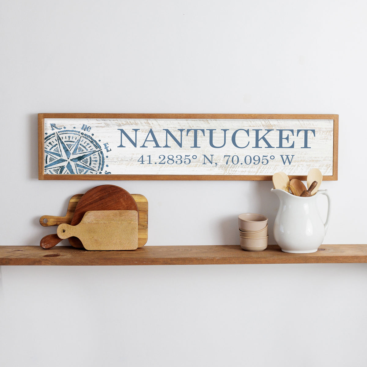 Compass Coordinates Personalized Barn Wood Sign