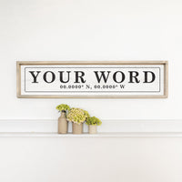 Antique White Coordinates Bordered Personalized Barn Wood Sign