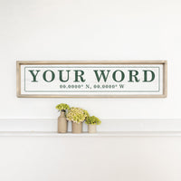Antique White and Green Coordinates Bordered Personalized Barn Wood Sign