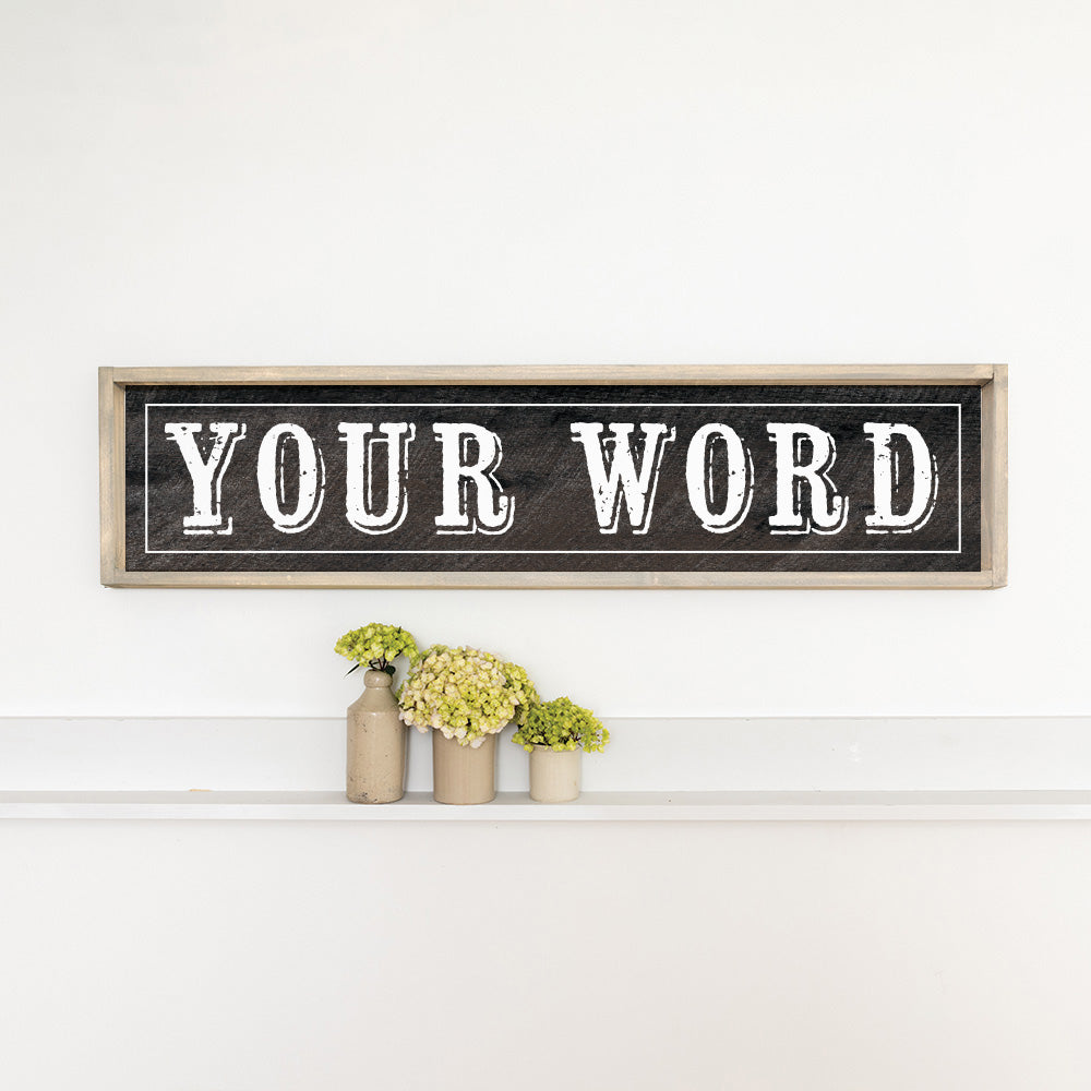Vintage Black Bordered Personalized Barn Wood Sign