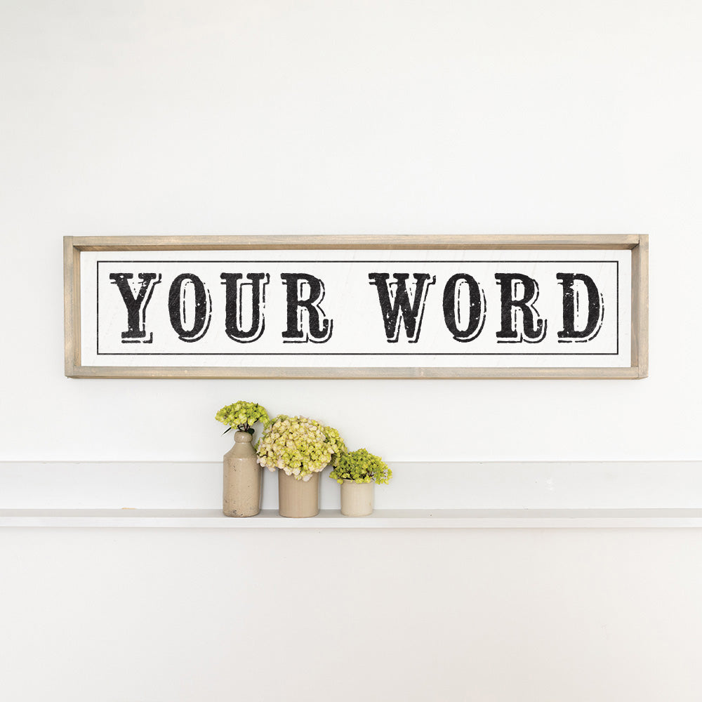 Vintage White Bordered Personalized Barn Wood Sign
