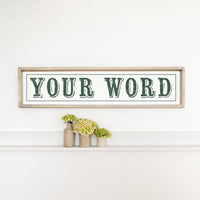 Vintage White and Green Bordered Personalized Barn Wood Sign