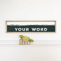 Mountains Green Personalized Barn Wood Sign