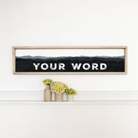 Mountains Black Personalized Barn Wood Sign