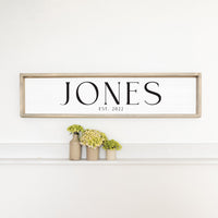 Family Name Established White Personalized Barn Wood Sign
