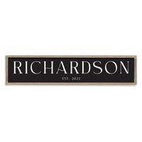 Family Name Established Black Personalized Barn Wood Sign