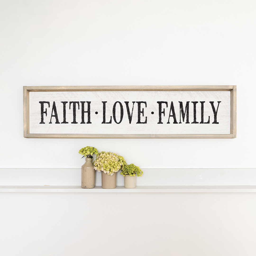 Faith Love Family Barnwood Sign