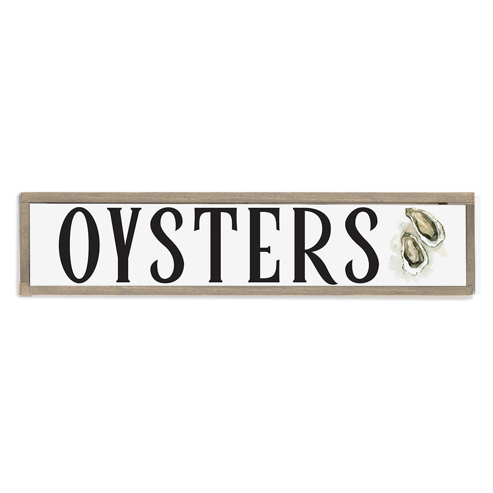 Watercolor Oysters Barn Wood Sign
