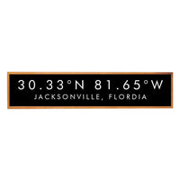 Modern Black Coordinates Personalized Barn Wood Sign