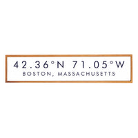 White and Navy Coordinates & Your Word Framed Personalized Barnwood Sign