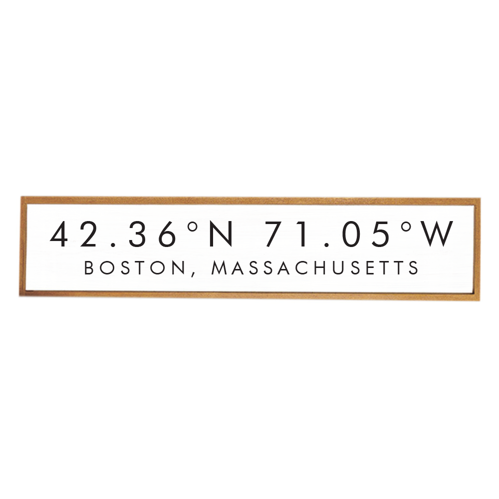 Modern White and Black Coordinates Personalized Barn Wood Sign