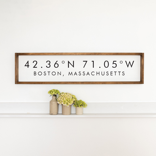 Modern White and Black Coordinates Personalized Barn Wood Sign
