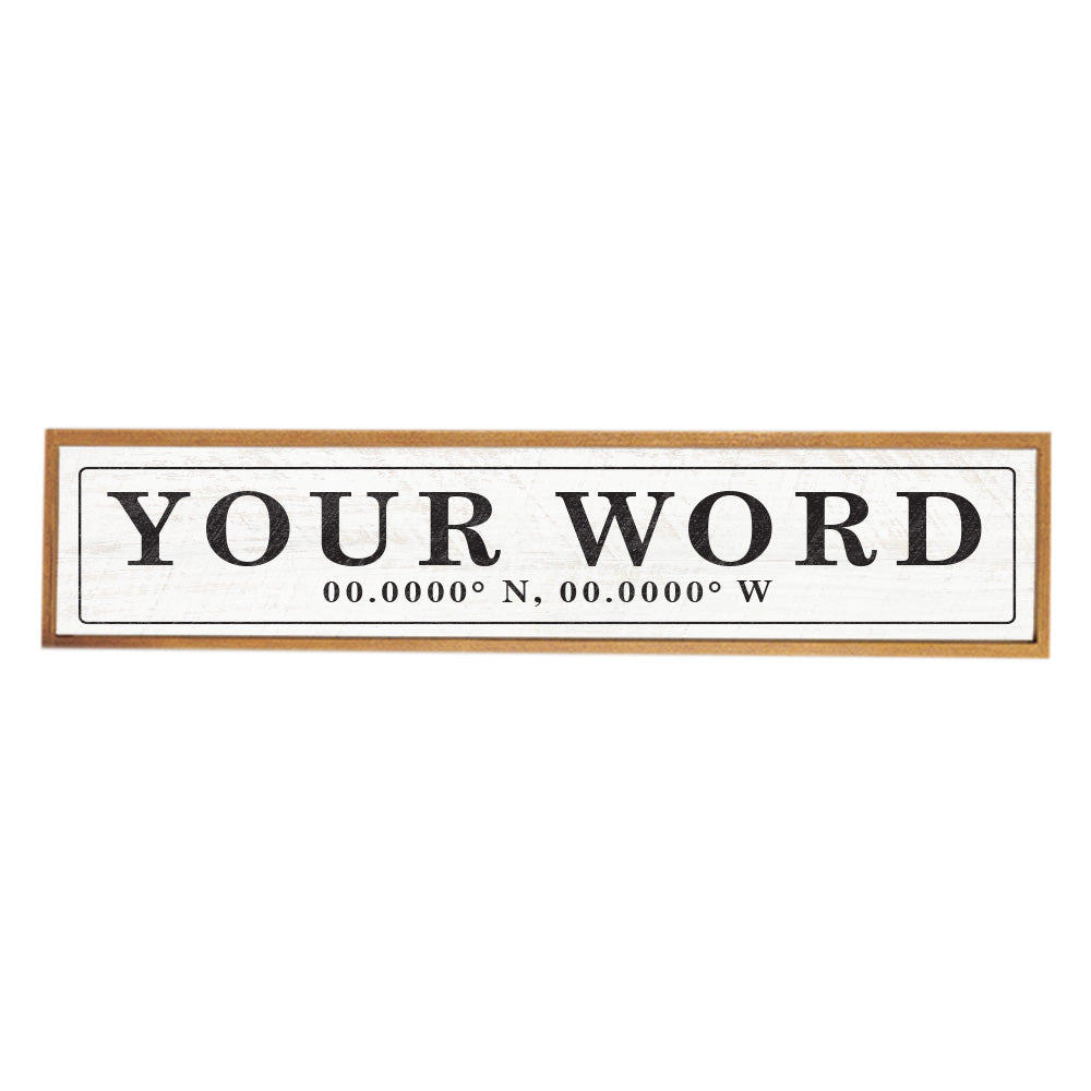 Antique White Coordinates Bordered Personalized Barn Wood Sign