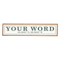 Antique White and Green Coordinates Bordered Personalized Barn Wood Sign