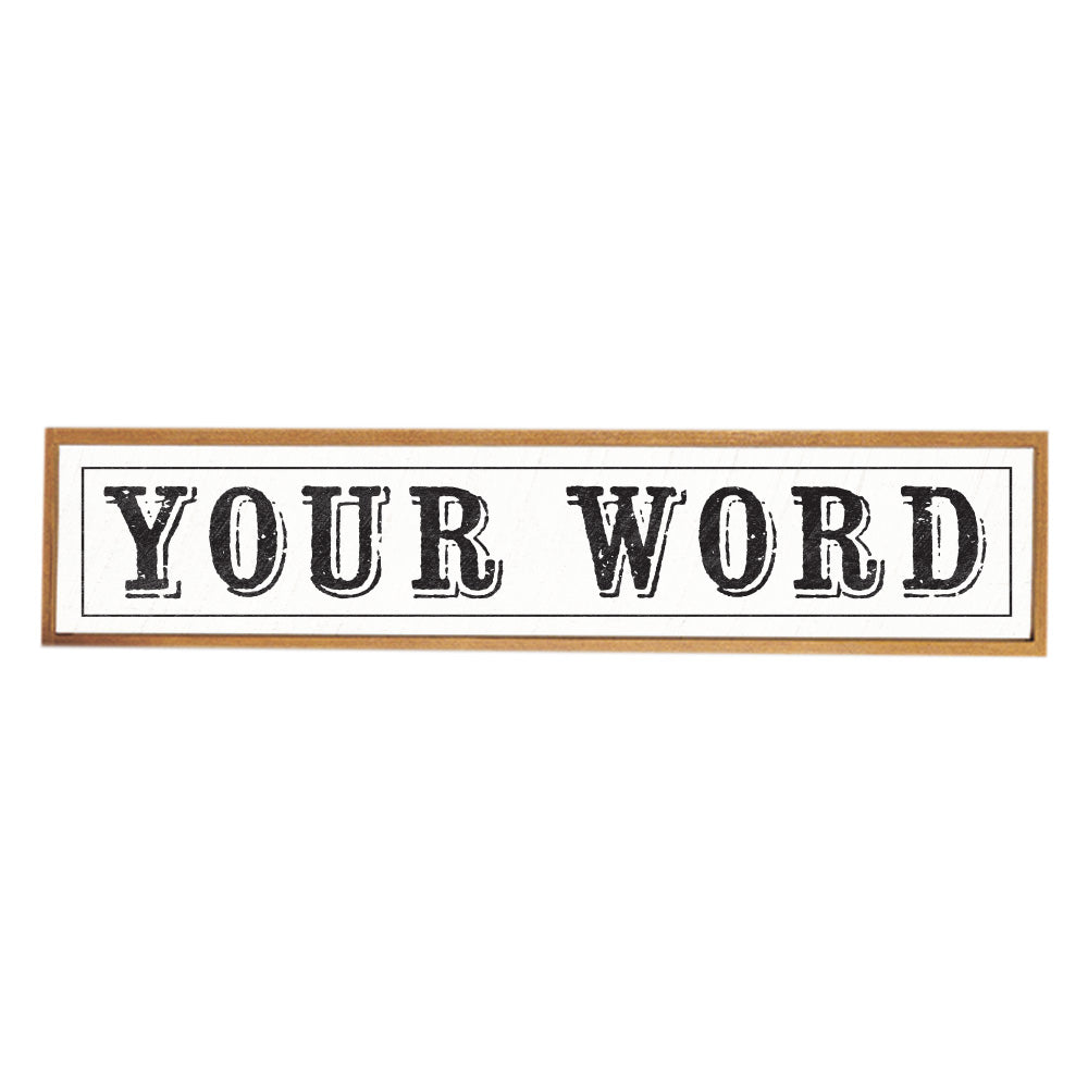 Vintage White Bordered Personalized Barn Wood Sign