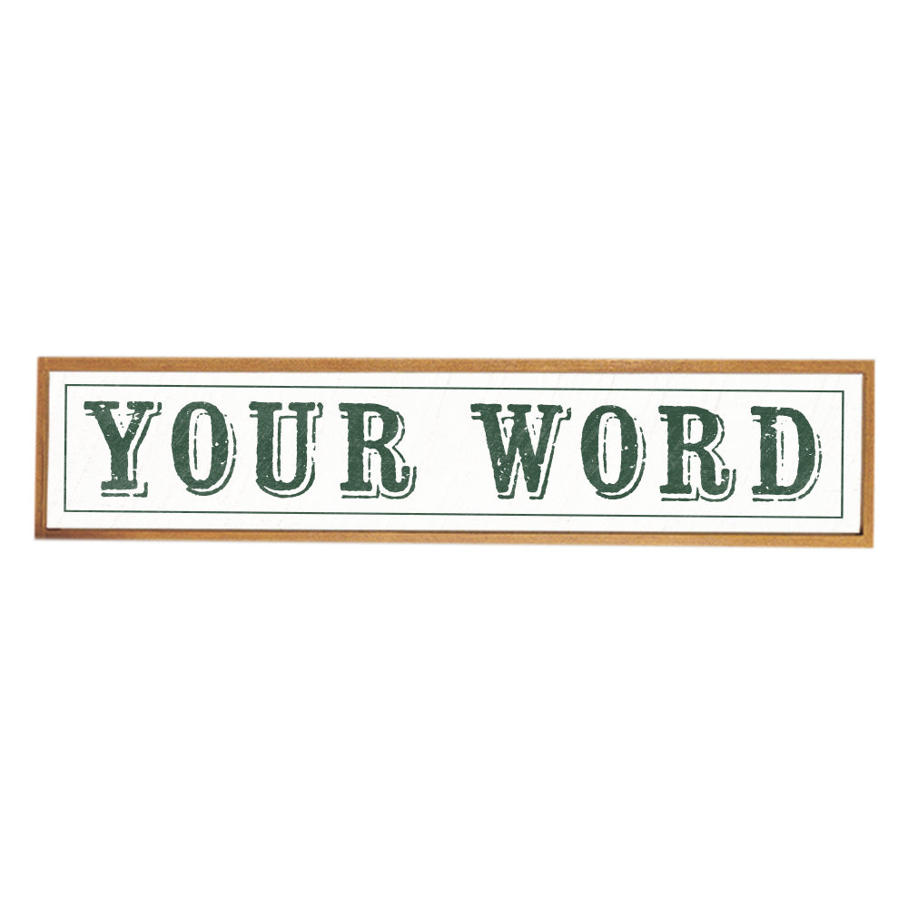 Vintage White and Green Bordered Personalized Barn Wood Sign