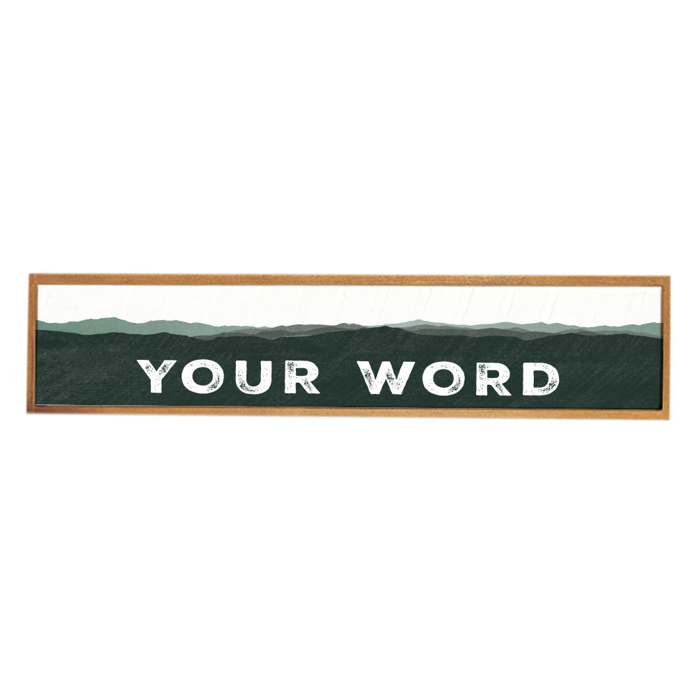 Mountains Green Personalized Barn Wood Sign