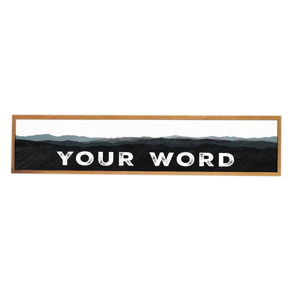 Mountains Black Personalized Barn Wood Sign