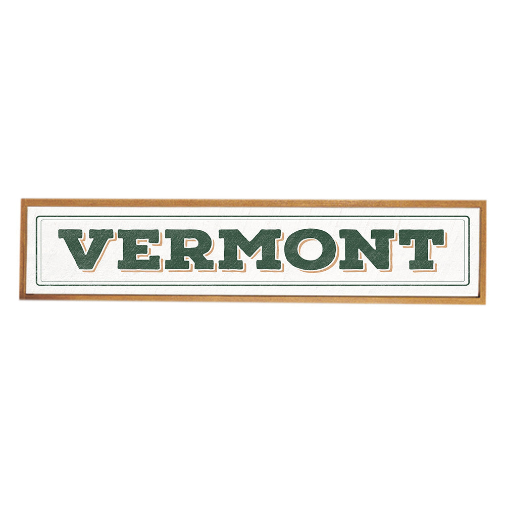 Vermont White Bordered Barn Wood Sign