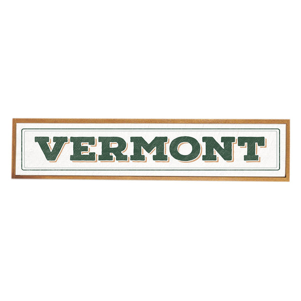 Vermont White Bordered Barn Wood Sign