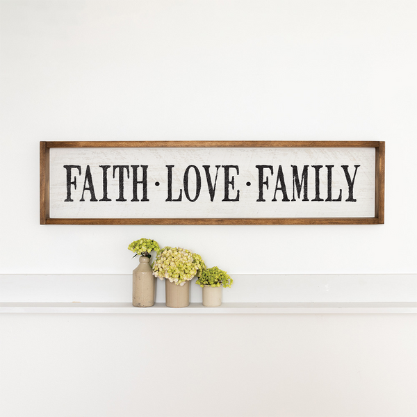 Faith Love Family Barn Wood Sign