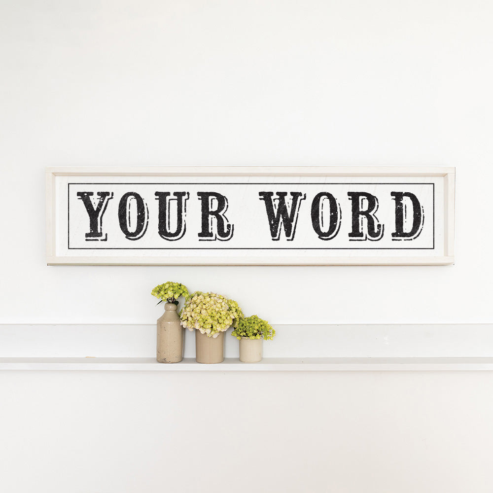 Vintage White Bordered Personalized Barn Wood Sign