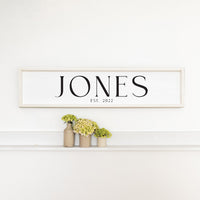 Family Name Established White Personalized Barn Wood Sign
