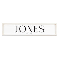 Family Name Established White Personalized Barn Wood Sign