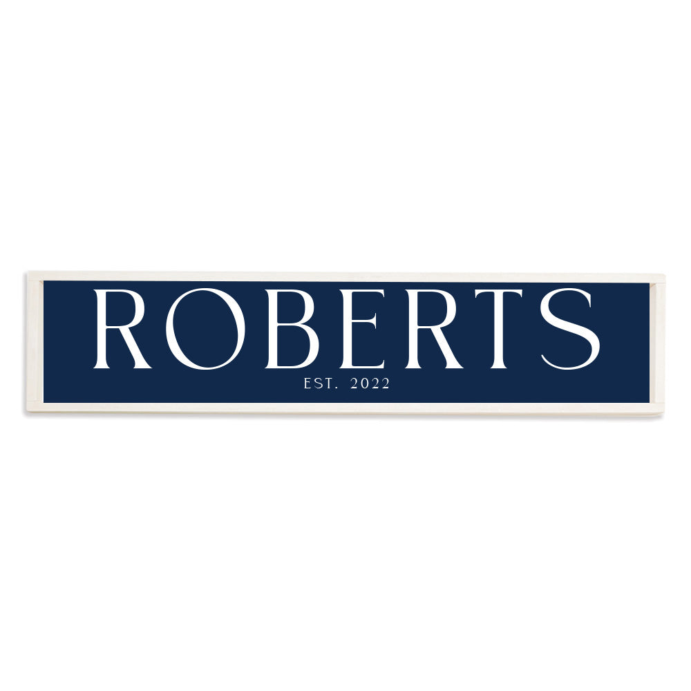 Family Name Established Navy Personalized Barn Wood Sign