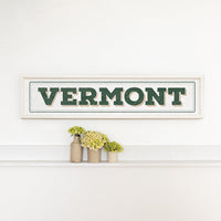 Vermont White Bordered Barn Wood Sign