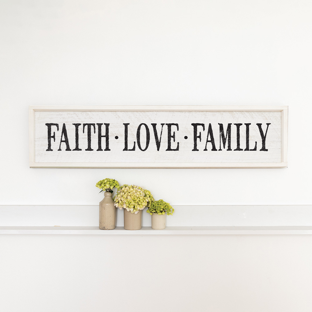 Faith Love Family Barnwood Sign