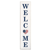 American Flag Heart Welcome Porch Leaner
