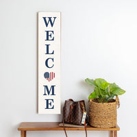 Welcome American Heart Barnwood Sign