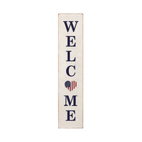Welcome American Heart Barnwood Sign