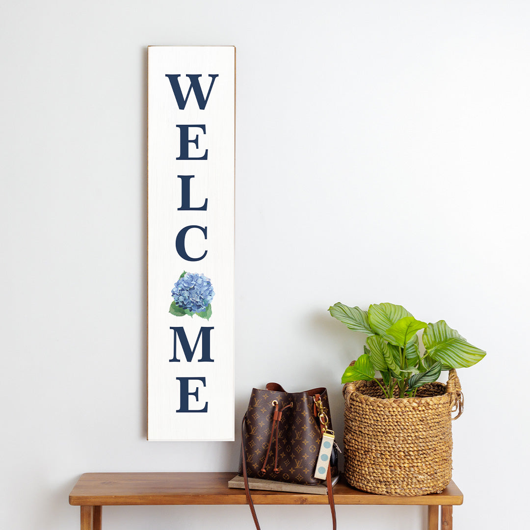 Hydrangea Welcome Barn Wood Sign