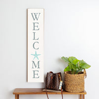 Welcome Watercolor Starfish Barn Wood Sign