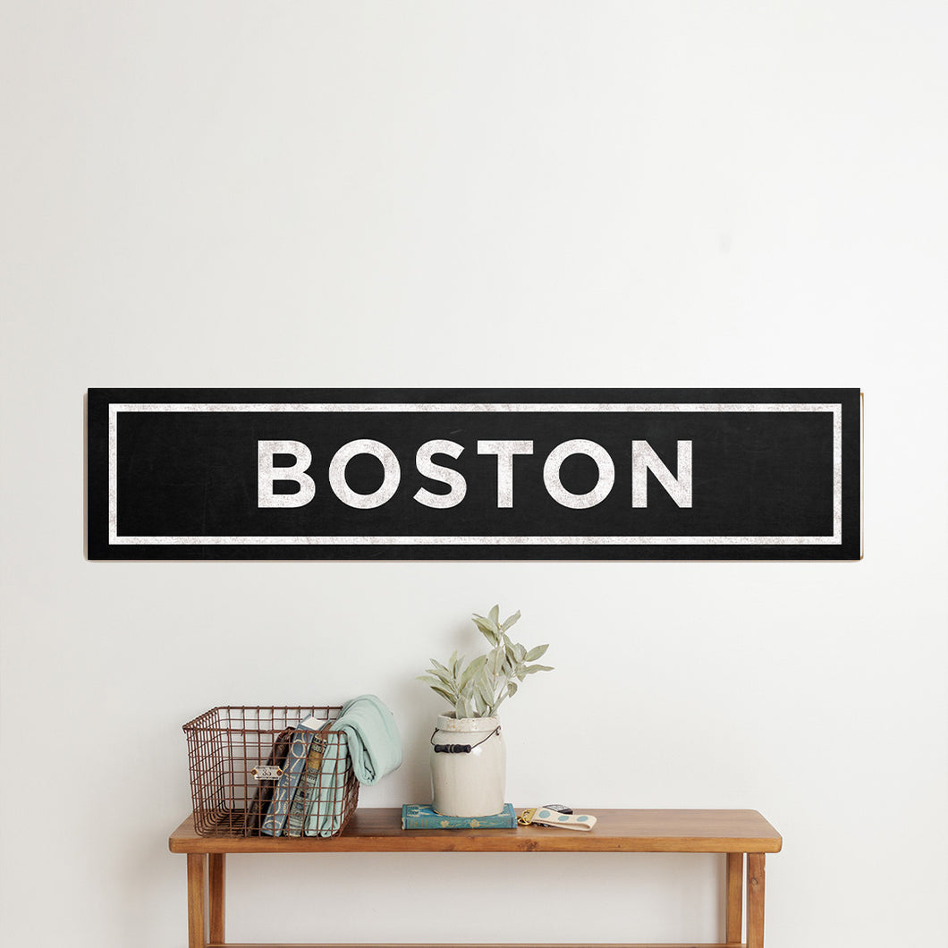 Personalized Black/White With Border Barn Wood Sign