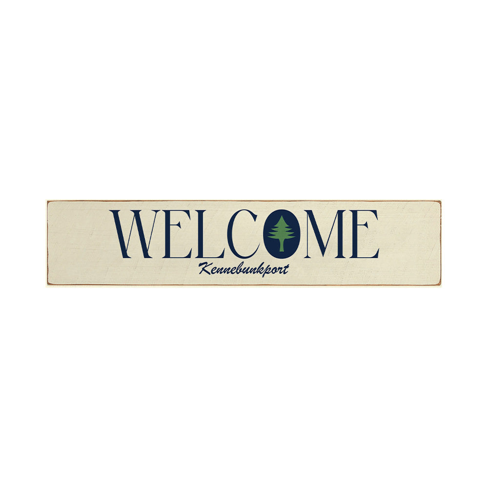 Welcome Kennebunkport Tree Icon Barn Wood Sign