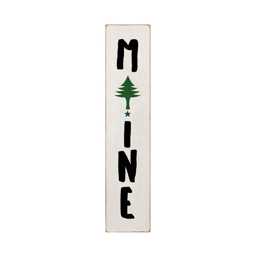 Maine Flag Barn Wood Sign