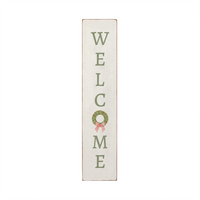 Holiday Wreath Welcome Barn Wood Sign