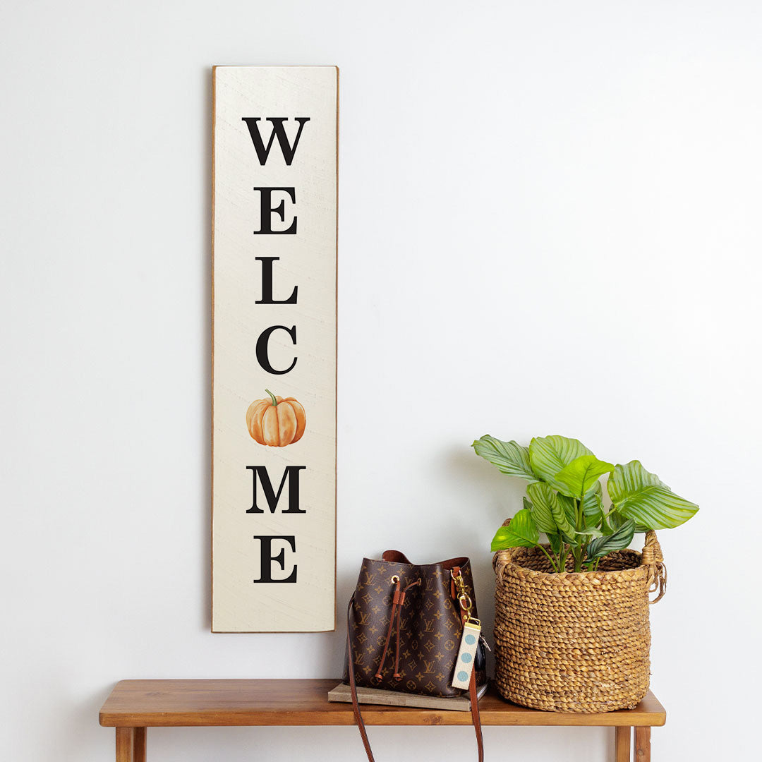 Welcome Pumpkin Barnwood Sign