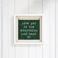 Love You To The Mountains Green Vintage Flag Wall Art