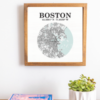 Boston Coordinates 12" x 12" Wall Art