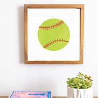 Softball 12" x 12" Wall Art