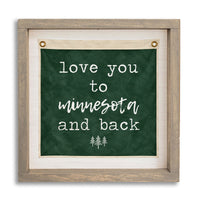 Love You To Personalized Green Vintage Flag Wall Art