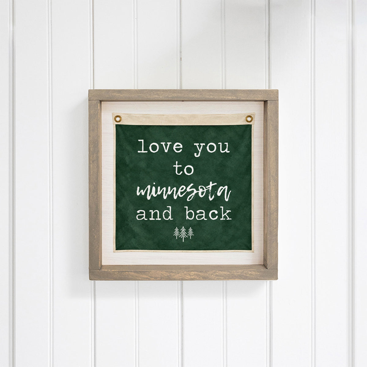 Love You To Personalized Green Vintage Flag Wall Art