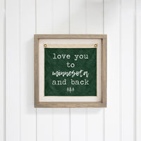 Love You To Personalized Green Vintage Flag Wall Art