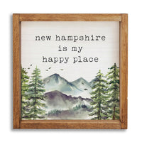 Mountains Happy Place Personalized Wall Art
