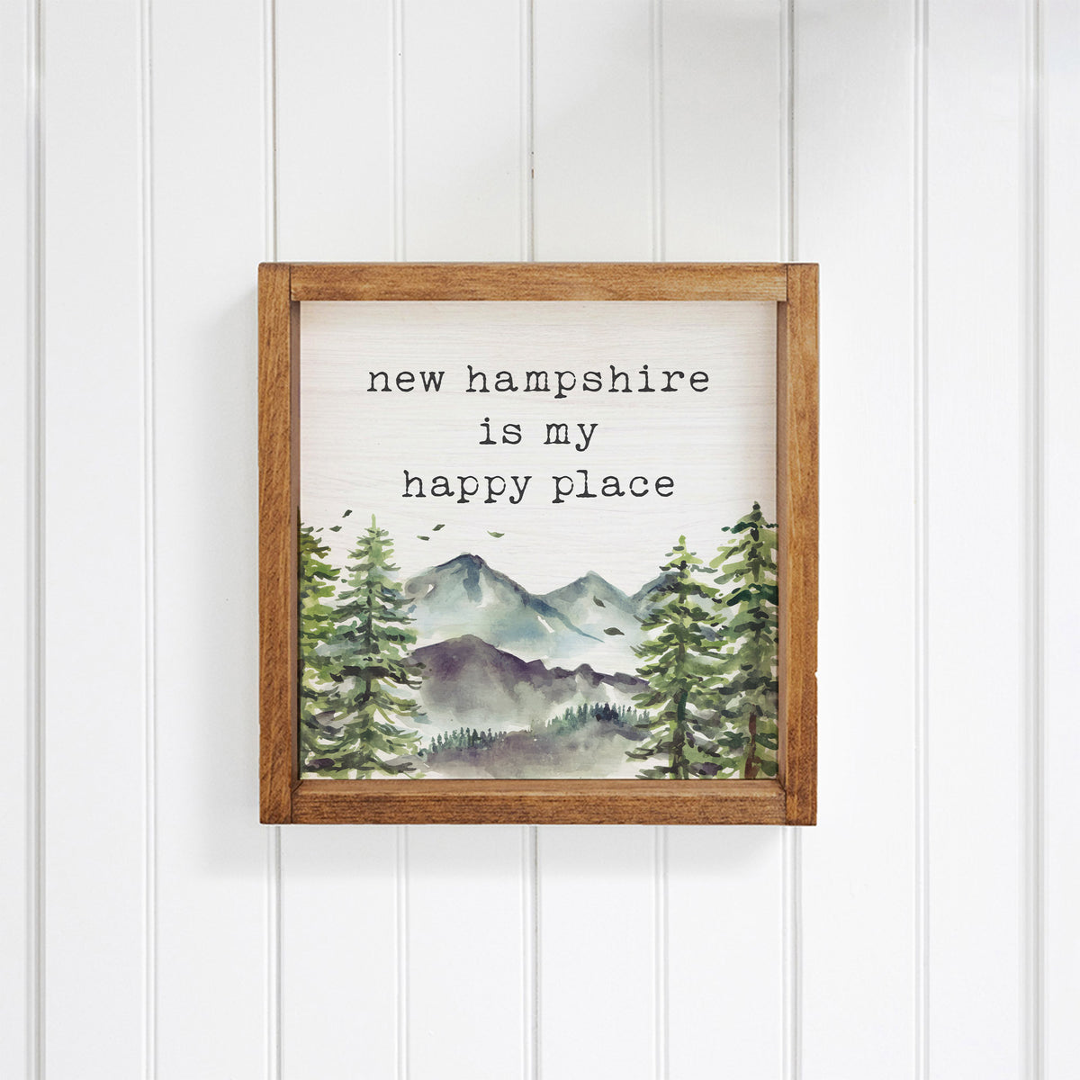 Mountains Happy Place Personalized Wall Art