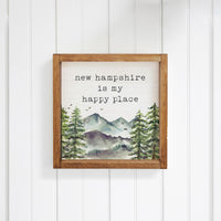 Mountains Happy Place Personalized Wall Art